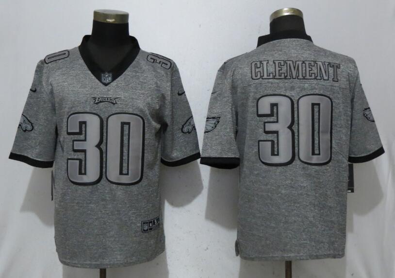 Men Philadelphia Eagles 30 Clement Gray Vapor Untouchable Stitched Gridiron Limited Nike NFL Jerseys